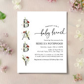 Budget Boho Wildbloemen Baby Brunch Uitnodiging