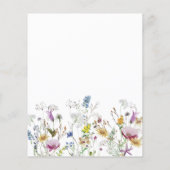 Budget Boho Wildbloemen Baptisme Uitnodiging (Achterkant)