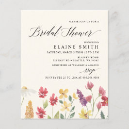 Budget Boho Wildbloemen Bridal Shower Invitations