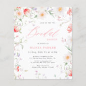 Budget boho wilde bloemen bruiloft uitnodiging flyer (Voorkant)