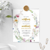 Budget Boho Wildflower 1e Verjaardag Uitnodiging