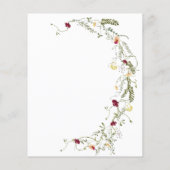 Budget Boho Wildflower Baby Brunch Uitnodiging (Achterkant)