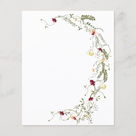 Budget Boho Wildflower Baby Brunch Uitnodiging (Achterkant)