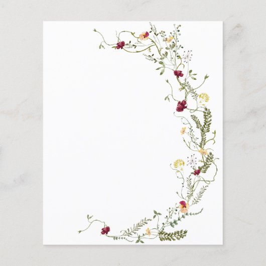 Budget Boho Wildflower Baby Brunch Uitnodiging (Achterkant)