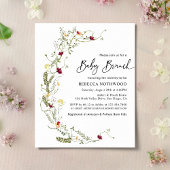 Budget Boho Wildflower Baby Brunch Uitnodiging
