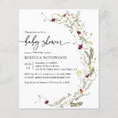 Budget Boho Wildflower Baby shower (Voorkant)