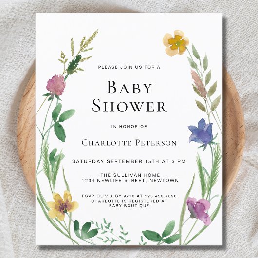 Budget Boho Wildflower Baby shower