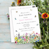 Budget Boho Wildflower Baby shower Aankondigingskaart
