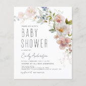 Budget Boho Wildflower Baby shower Flyer (Voorkant)