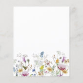 Budget Boho Wildflower Baby shower Uitnodiging (Achterkant)