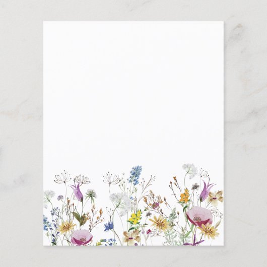 Budget Boho Wildflower Baby shower Uitnodiging (Achterkant)