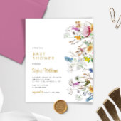 Budget Boho Wildflower Baby shower Uitnodiging
