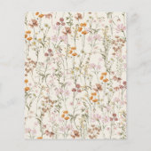 Budget Boho Wildflower Beige Garden Wedding Flyer (Achterkant)