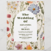 Budget Boho Wildflower Botanische bruiloft Flyer (Voorkant)