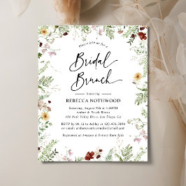 Budget Boho Wildflower Bridal Brunch Uitnodiging