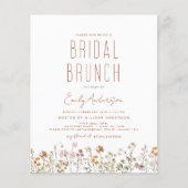 Budget Boho Wildflower Bridal Brunch Vrijgezellenf Flyer (Voorkant)