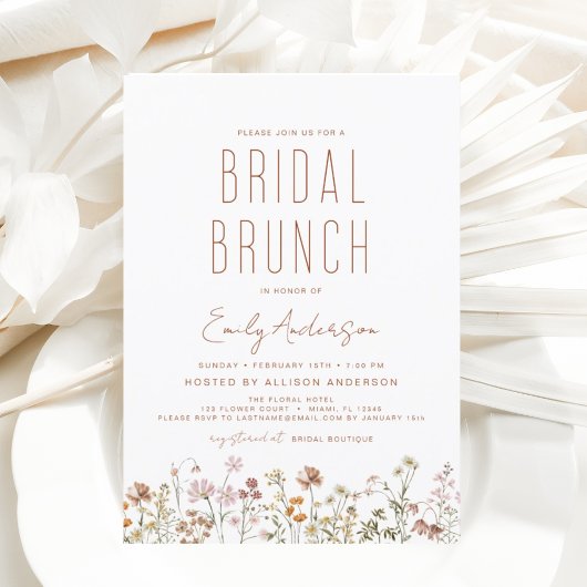 Budget Boho Wildflower Bridal Brunch Vrijgezellenf Flyer
