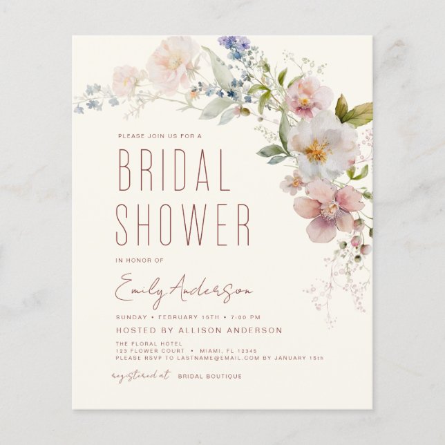 Budget Boho Wildflower Bridal Shower (Voorkant)