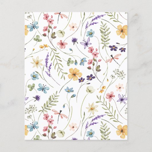 Budget Boho Wildflower Bridal Shower Flyer (Achterkant)