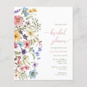 Budget Boho Wildflower Bridal Shower Flyer (Voorkant)