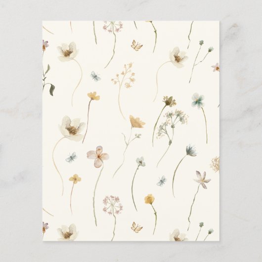 Budget Boho Wildflower Bridal Shower Flyer (Achterkant)