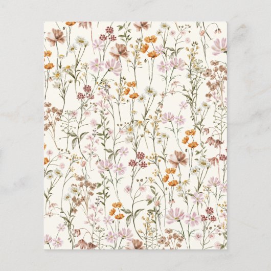 Budget Boho Wildflower Bridal Shower Flyer (Achterkant)