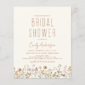Budget Boho Wildflower Bridal Shower Flyer (Voorkant)