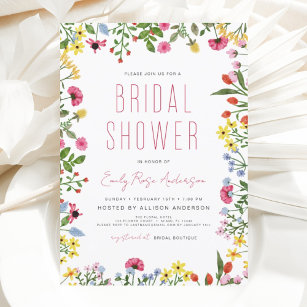 Budget Boho Wildflower Bridal Shower Flyer