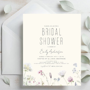 Budget Boho Wildflower Bridal Shower Flyer