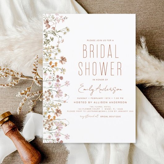 Budget Boho Wildflower Bridal Shower Flyer