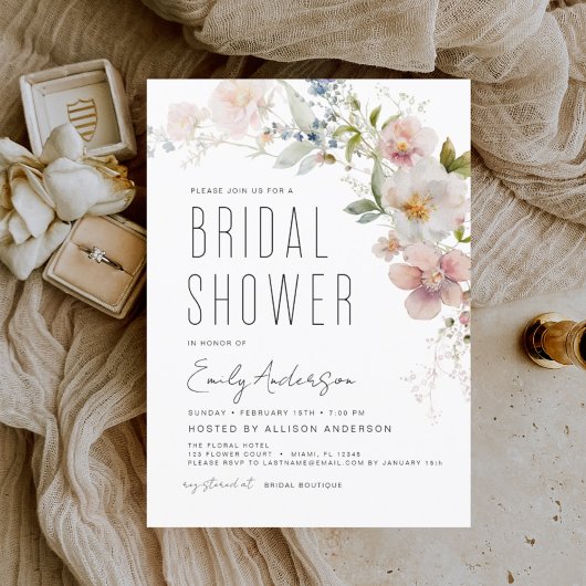 Budget Boho Wildflower Bridal Shower Flyer
