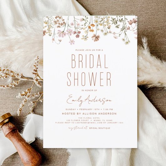 Budget Boho Wildflower Bridal Shower Flyer