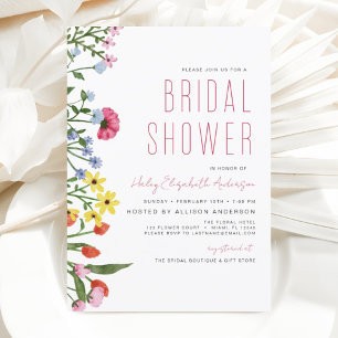 Budget Boho Wildflower Bridal Shower Flyer