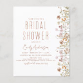 Budget Boho Wildflower Bridal Shower Flyer (Voorkant)