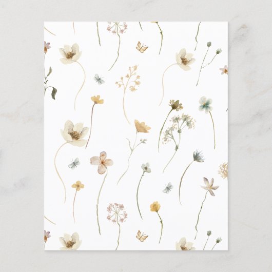 Budget Boho Wildflower Bridal Shower Flyer (Achterkant)