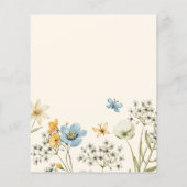 Budget boho wildflower bruids douche uitnodiging flyer (Achterkant)