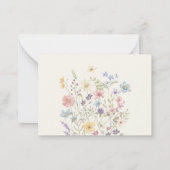 Budget boho wildflower bruiloft RSVP Notitiekaartje (Achterkant)