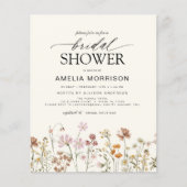 Budget Boho Wildflower Bruiloft Uitnodiging Flyer (Voorkant)