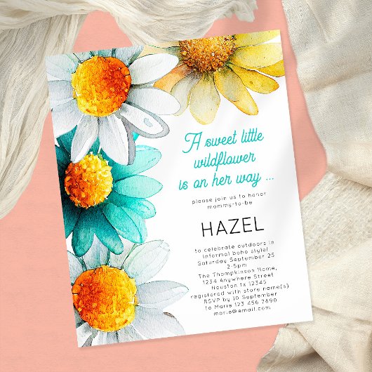 Budget Boho Wildflower Daisies Baby shower