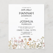 Budget Boho Wildflower foto bruiloft uitnodiging (Voorkant)