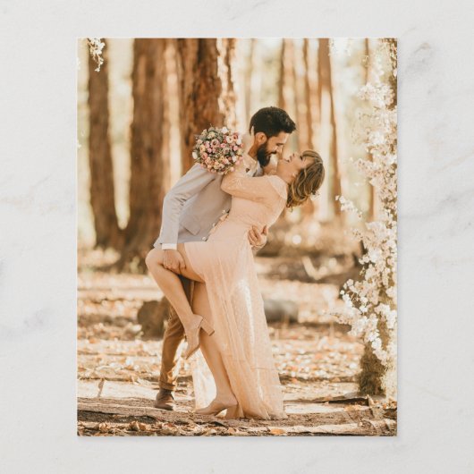 Budget Boho Wildflower foto bruiloft uitnodiging Flyer (Achterkant)