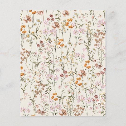 Budget Boho Wildflower Garden Uitnodiging voor een (Achterkant)