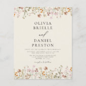 Budget Boho Wildflower Garden Uitnodiging voor een (Voorkant)