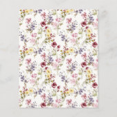 Budget Boho Wildflower Pattern Afstudeerder Party  (Achterkant)