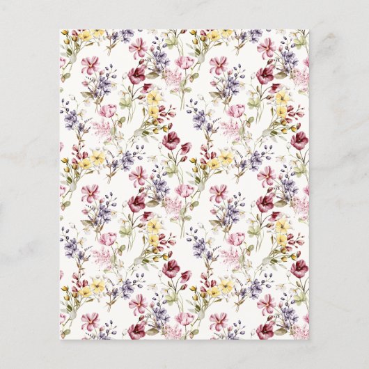 Budget Boho Wildflower Pattern Afstudeerder Party  (Achterkant)