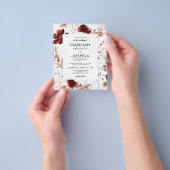 Budget Boho Wildflower QR Code Huwelijksuitnodigin Flyer (Hand)