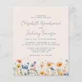 Budget Boho Wildflower Sinaasappel Blauw Huwelijks (Voorkant)