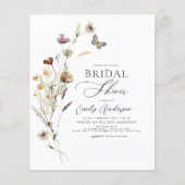 Budget Boho Wildflower Vrijgezellenfeest Script Flyer (Voorkant)