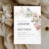 Budget Boho Wildflower Wedding Elegant Uitnodiging Flyer