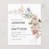 Budget Boho Wildflower Wedding Elegant Uitnodiging Flyer (Voorkant)
